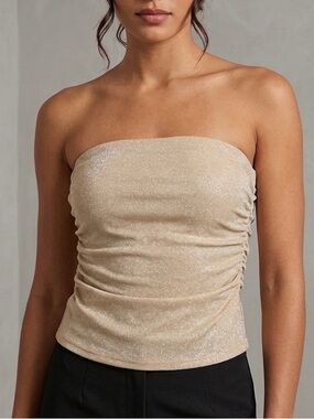 Metallic champagne colored Tube Top.
